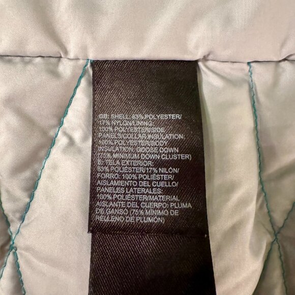 North Face Women’s 550 Reversible Down Vest XL Teal Turquoise Gray Lightweight - Picture 11 of 14
